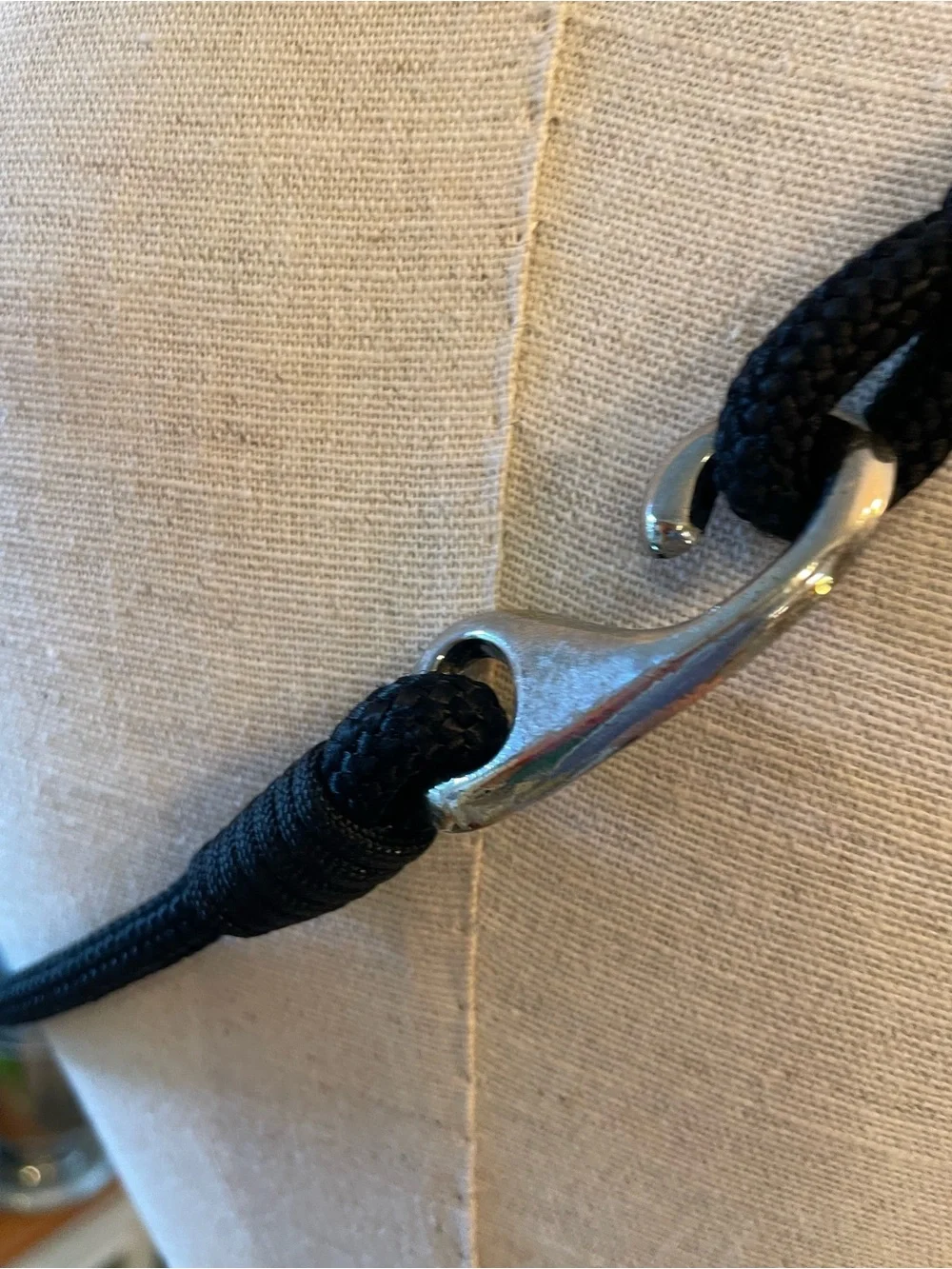 Vintage Black Belt with Pink, Purple & Teal Braided Cord Accents